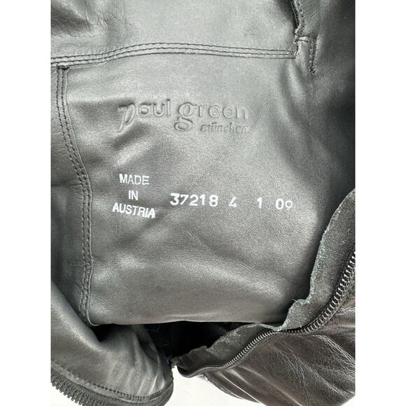 paul green boots Women 9 Black Leather High Buckles Zipper Made In Austria Moto - Picture 9 of 10